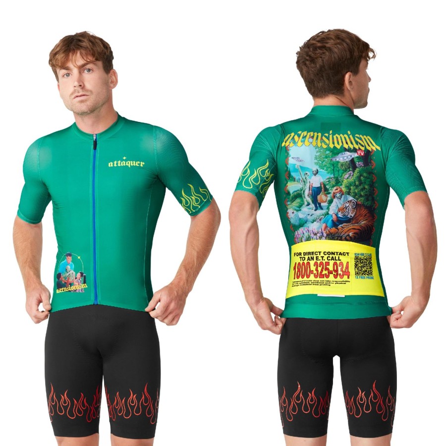 Hommes Attaquer | Maillot Promised Land Race Bleu Sarcelle