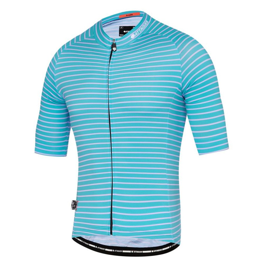 Hommes Attaquer | A-Line Jersey Fine Rayure Turquoise/Lilas