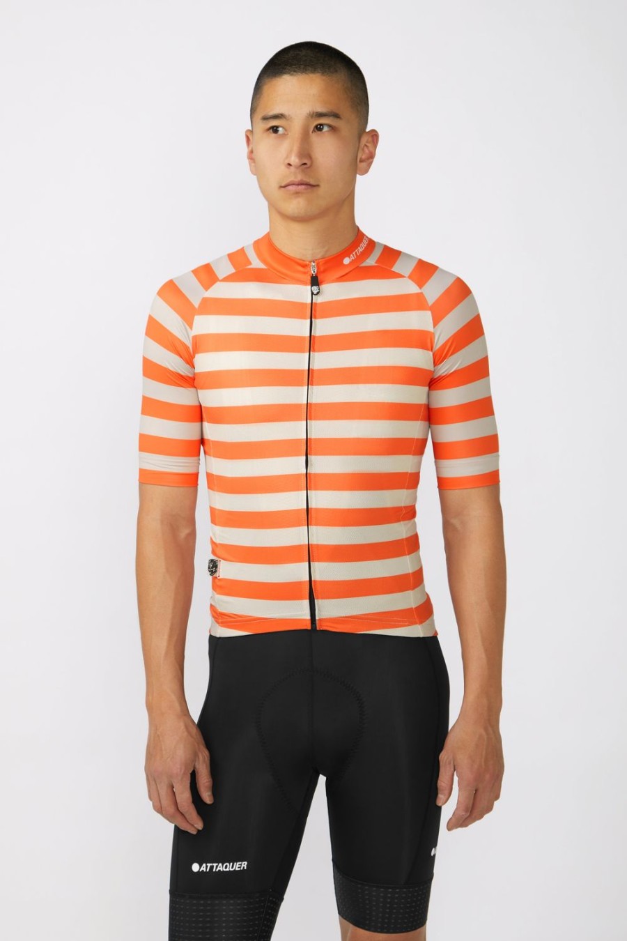 Hommes Attaquer | A-Line Jersey Rayure Orange/Coquille D'Oeuf