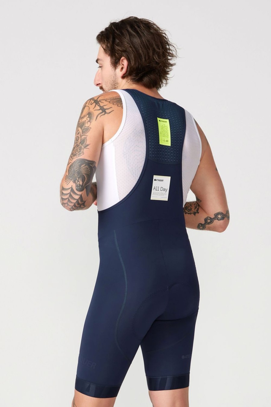 Hommes Attaquer | Cuissard All Day Bleu Marine/Logo Reflechissant Ton Sur Ton