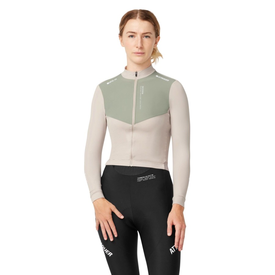 Femmes Attaquer | Maillot Race Winter A Manches Longues Pour Femme Blanc Casse