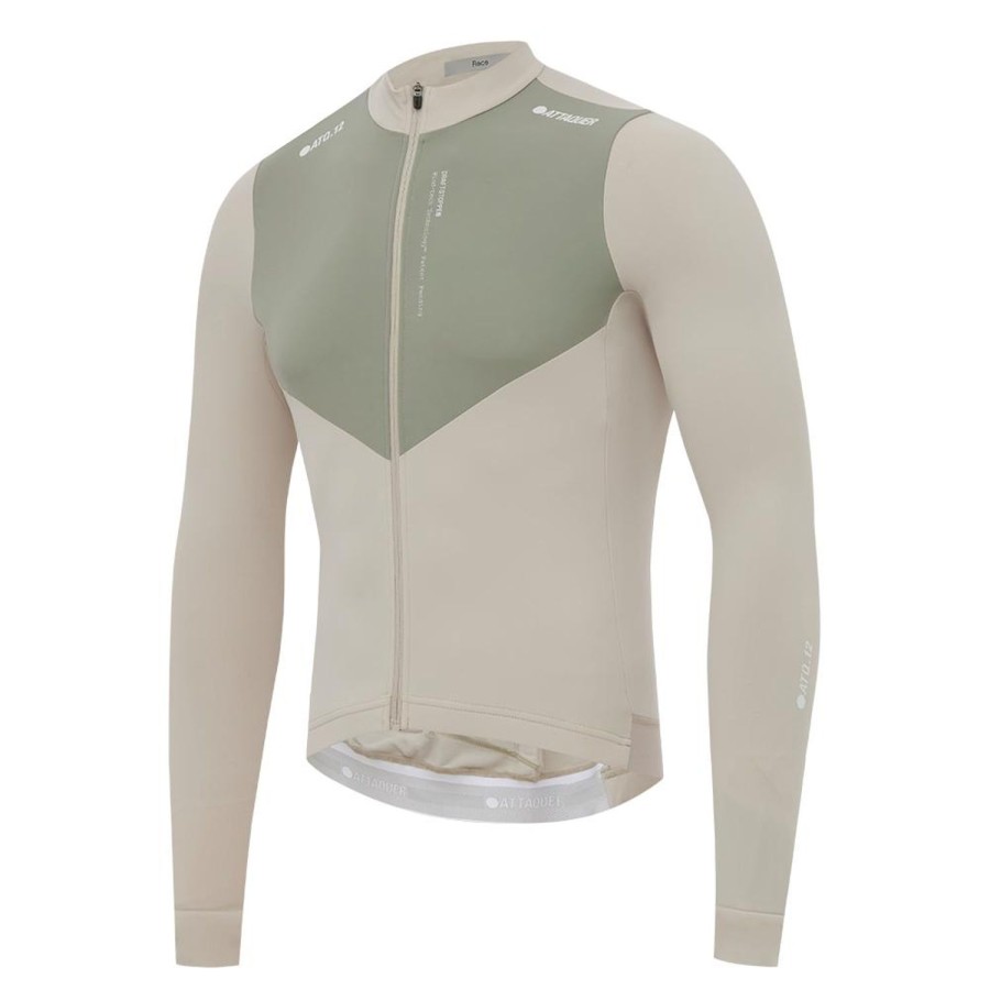 Hommes Attaquer | Maillot Race Winter Manches Longues Blanc Casse