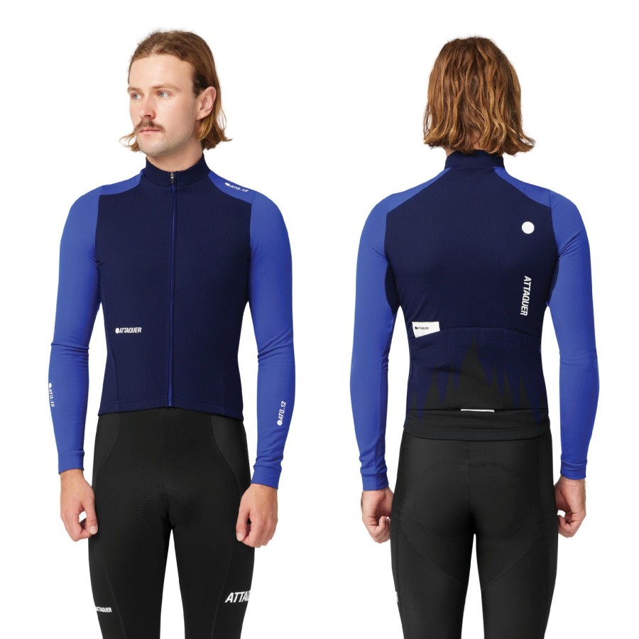 Hommes Attaquer | Maillot Manches Longues All Day Winter Marine/Fluro