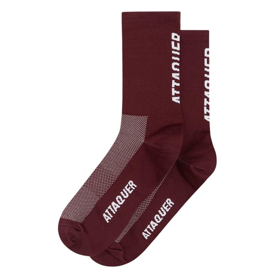 Accessoires Attaquer | Chaussettes Logo Vertical Bordeaux