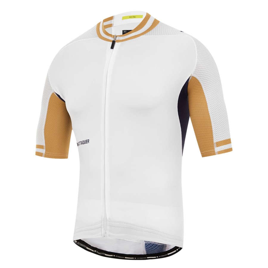 Hommes Attaquer | Maillot All Day Blanc/Raye