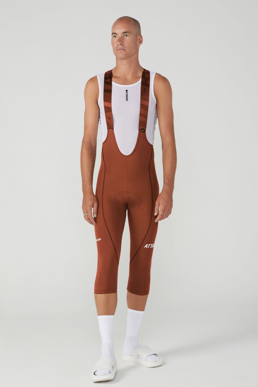 Hommes Attaquer | Bavoir 3/4 All Day Orange Brule/Logo Blanc