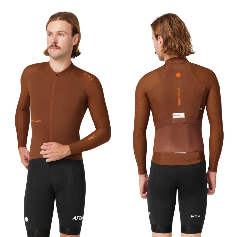 Hommes Attaquer | Maillot Manches Longues All Day Summer Orange Brule