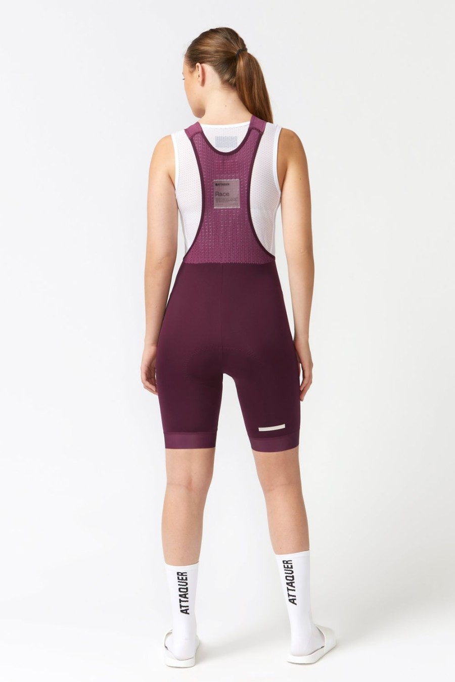 Femmes Attaquer | Cuissard Race Femme Bordeaux/Tonal Ref Logo