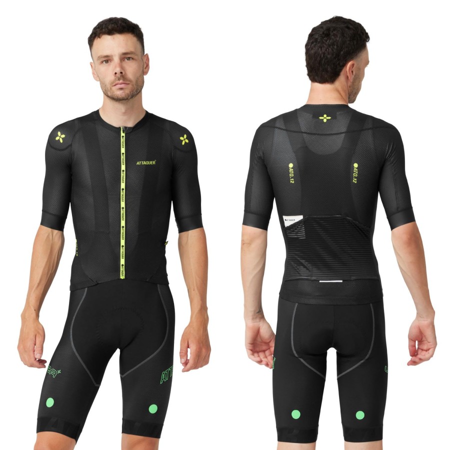 Hommes Attaquer | Maillot Ultra+ Climbers Noir/Citron Acide