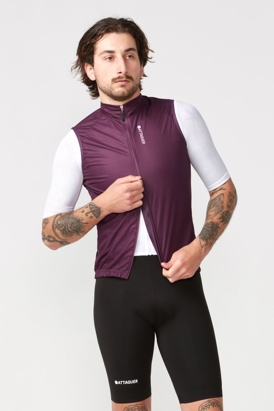 Hommes Attaquer | Gilet Softshell Race Rain Bordeaux