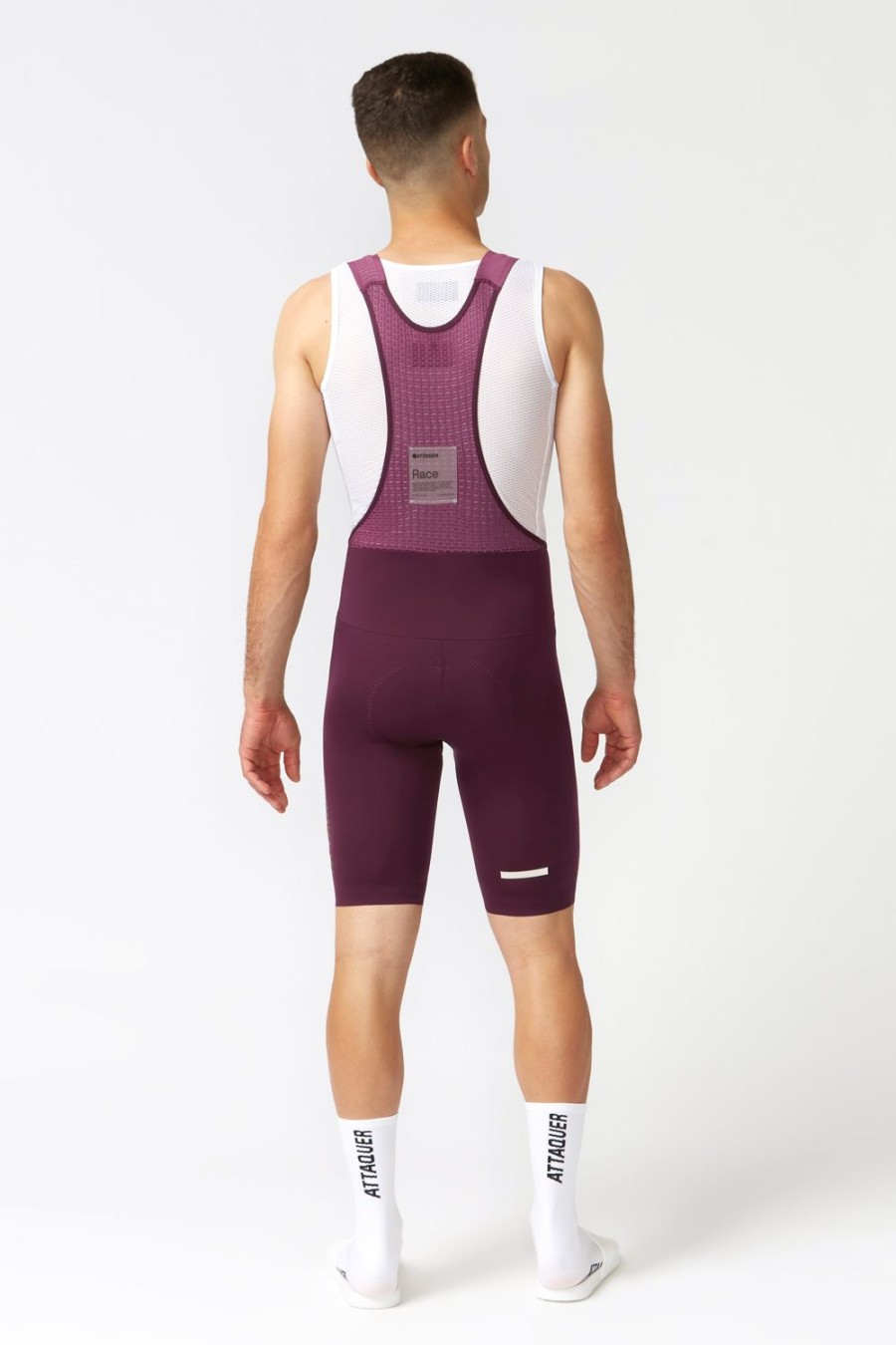 Hommes Attaquer | Cuissard A Bretelles Race Bordeaux/Tonal Ref Logo